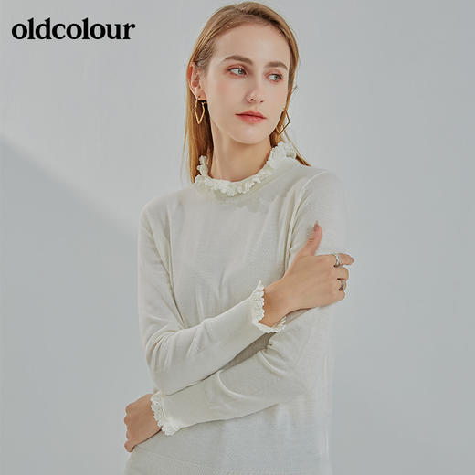 oldcolour2021冬季新款时尚气质修身百搭打底套头针织衫N41052334 商品图0