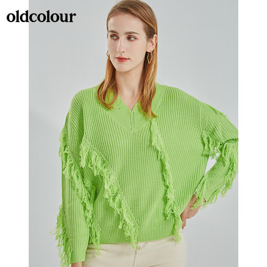 oldcolour2021冬季新款时尚气质宽松慵懒风毛织套头衫N41052119 商品图4