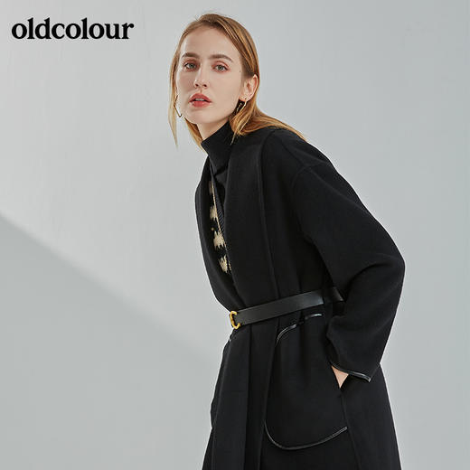 oldcolour2021冬季新款时尚气质收腰显瘦中长款毛呢外套N41156136 商品图4