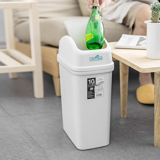 ASVEL 日本进口纸篓卫生间垃圾桶有盖大垃圾桶分类家用废纸桶10L 商品图2