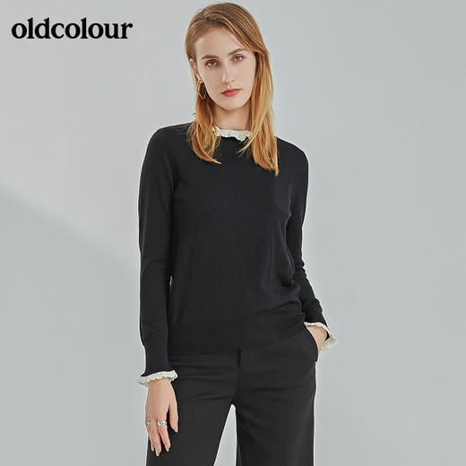 oldcolour2021冬季新款时尚气质修身百搭打底套头针织衫N41052334 商品图1