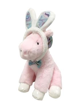 FAO玩具毛绒兔耳朵小马粉色12英寸玩偶