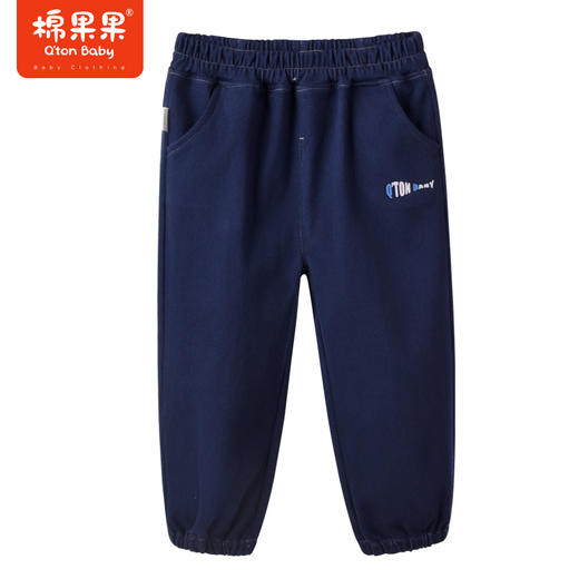 棉果果商场同款春季新品男童百搭休闲深蓝耐脏上身效果棒修饰腿型针织长裤M112100223035 商品图0