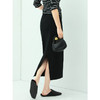 COCOBELLA简约黑色后开叉针织裙女高腰半身裙长裙HS97 商品缩略图2