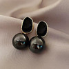 JU-AB-33银针名媛时尚黑色珍珠耳环港风新款潮韩国气质个性滴油耳饰耳钉女 商品缩略图4