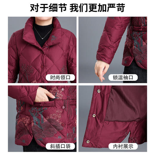 小个子妈妈冬季羽绒服短款中老人冬装轻薄小棉袄外套（货号 ML18044） 商品图4