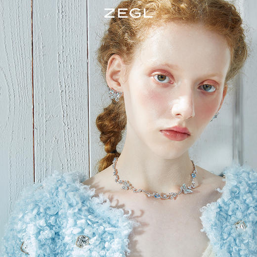 ZEGL设计师冰凝城堡系列蝴蝶耳环女耳钉小众设计感银针夏天耳饰品 商品图1