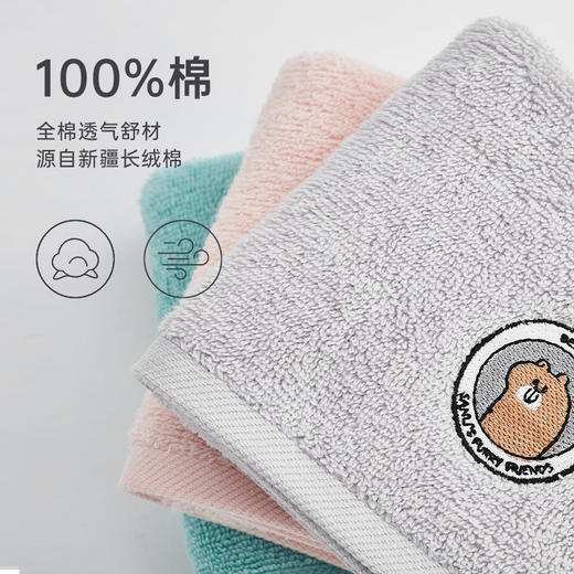 三利儿童毛巾4条装 纯棉洗脸洗澡小面巾宝宝柔软家用吸水不易掉毛 商品图4