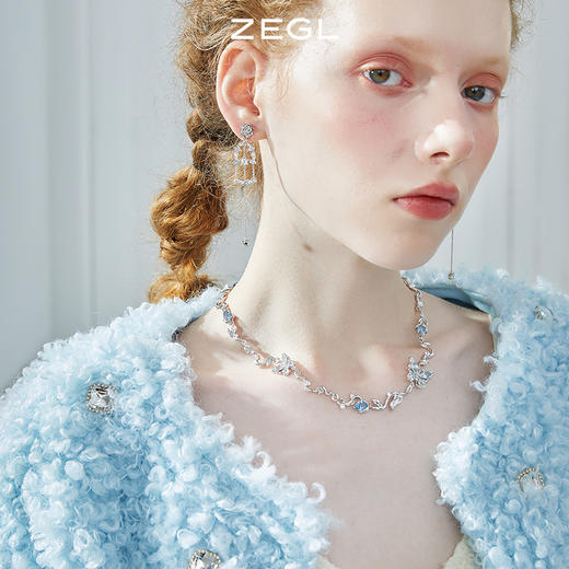 ZEGL设计师冰凝城堡系列城堡时钟耳环女2022年新款潮耳钉银针耳饰 商品图6