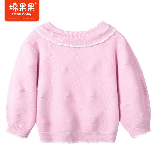 棉果果商场同款春季新品女童甜美气质圆领提花套头棉线衫全棉毛衣M122160523051 商品图5