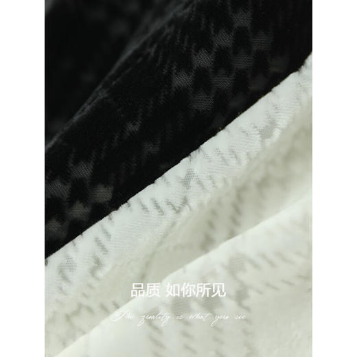 COCOBELLA植绒透视千鸟格衬衫气质通勤OL丝绒衬衣SR539 商品图4