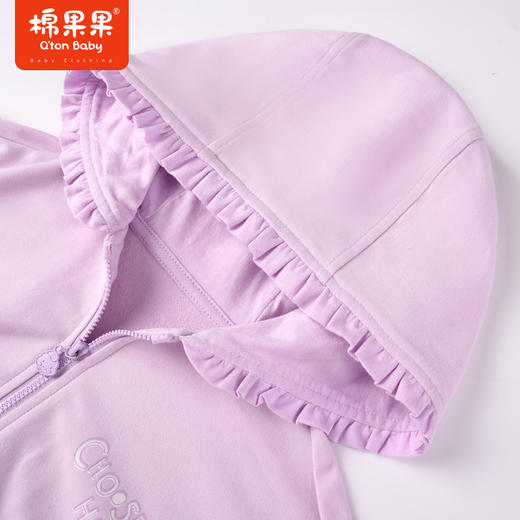 棉果果商场同款春季新品女童气质针织连帽外套花边蕾丝开衫纯棉舒适柔软外套上衣帽子不可拆M122100223048 商品图2