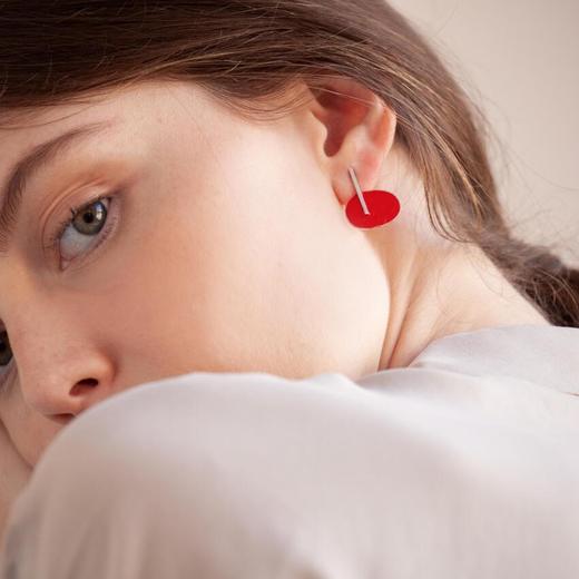 北京仓｜Joidart-MIRÓ-红色 珐琅 耳环［西班牙设计师］ 商品图4