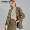 oldcolour2021冬季新款时尚气质修身百搭蓝咖格西装外套N41048118 商品缩略图1