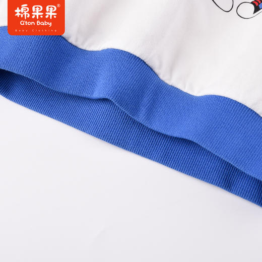 棉果果商场同款春季新品拼色不规则男童撞色圆领套头卫衣上衣小毛圈纯棉百搭M112180223007 商品图2