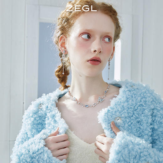 ZEGL设计师冰凝城堡系列城堡时钟耳环女2022年新款潮耳钉银针耳饰 商品图3