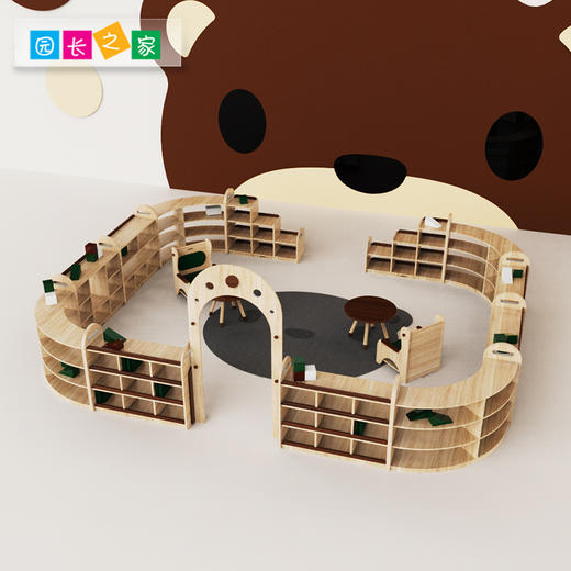 园长之家幼儿园玩具柜区角柜橡木教具架 商品图1