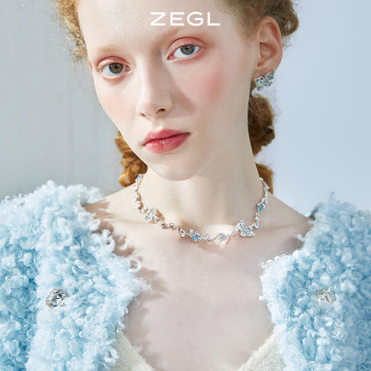 ZEGL设计师冰凝城堡系列蝴蝶耳环女耳钉小众设计感银针夏天耳饰品 商品图4