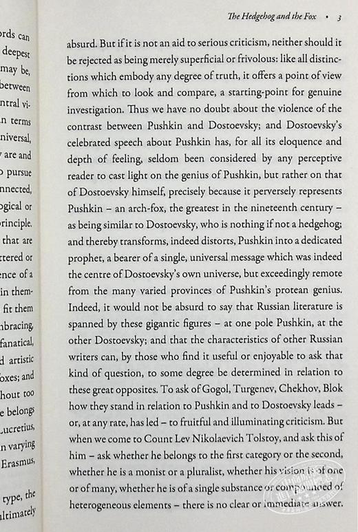 【中商原版】刺猬和狐狸 以赛亚柏林 The Hedgehog And The Fox 英文原版 Isaiah Berlin 人文 社会 哲学 商品图6