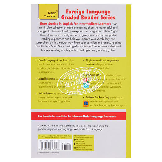 【中商原版】适合中级学者的英语短篇故事 Short Stories in English for Intermediate Learners 英文原版 Olly Richards 商品图1