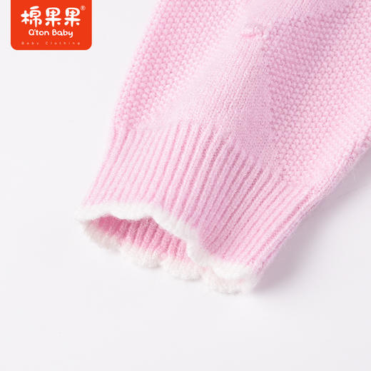 棉果果商场同款春季新品女童甜美气质圆领提花套头棉线衫全棉毛衣M122160523051 商品图2