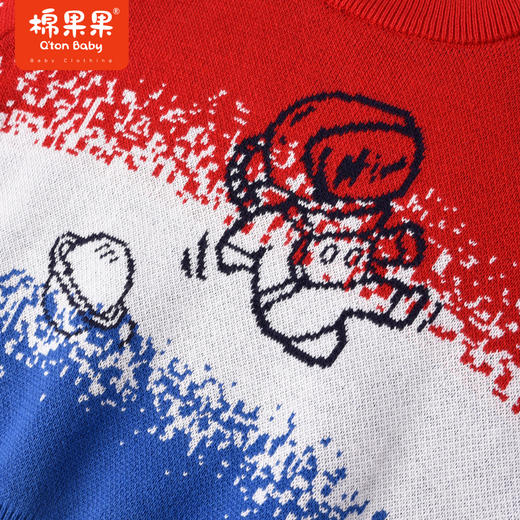 棉果果商场同款春季新品男童拼色三色圆领套头棉线衣时尚复古毛衣纯棉舒适M112160223004 商品图3