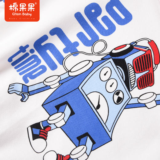 棉果果商场同款春季新品拼色不规则男童撞色圆领套头卫衣上衣小毛圈纯棉百搭M112180223007 商品图4