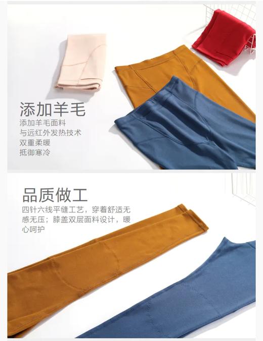 5F EmbryForm安莉芳纯色含羊毛收腹护膝修身打底暖裤 商品图5