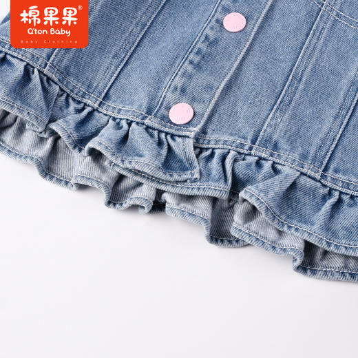 棉果果商场同款春季新品女童复古做旧时尚牛仔马夹花边甜美时尚百搭上身效果好M122171223046 商品图2