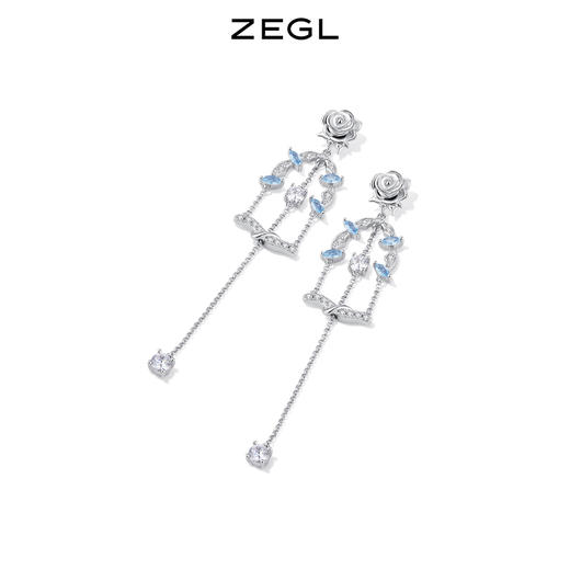 ZEGL设计师冰凝城堡系列城堡时钟耳环女2022年新款潮耳钉银针耳饰 商品图2
