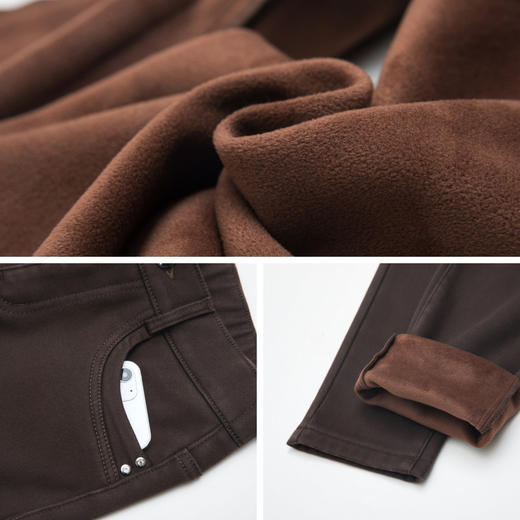 【兰伊】直筒牛仔裤女2022年新款冬季加绒加厚秋冬爆款咖啡色女士烟管裤子 商品图1