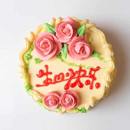 老式裱花白脱奶油蛋糕 商品图2