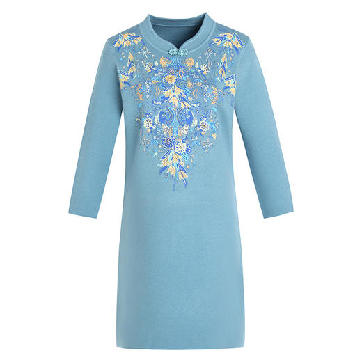 大码旗袍中长款针织连衣裙XX-91888 商品图4