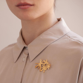 北京仓｜Joidart-MIRÓ-金色 雪花 胸针［西班牙设计师］