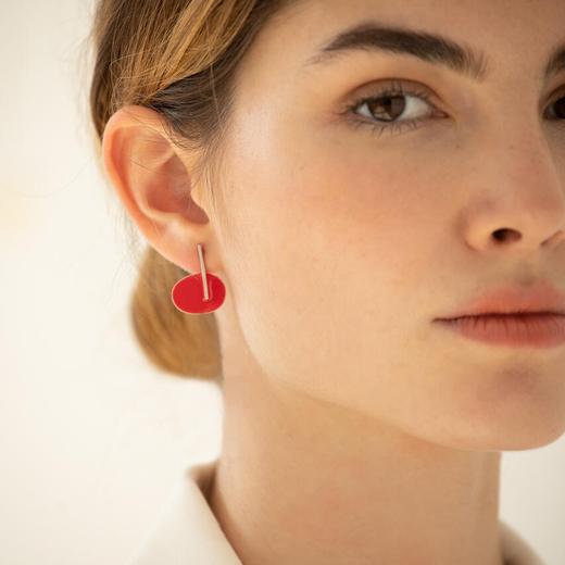 北京仓｜Joidart-MIRÓ-红色 珐琅 耳环［西班牙设计师］ 商品图0