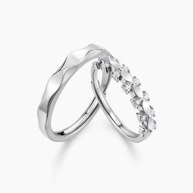 卡蒂罗心动涟漪情侣对戒一对纯银款戒指小众设计男女2022年新款潮