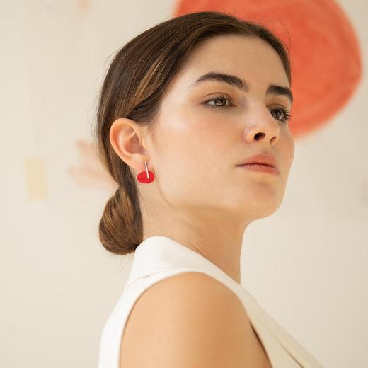 北京仓｜Joidart-MIRÓ-红色 珐琅 耳环［西班牙设计师］ 商品图3