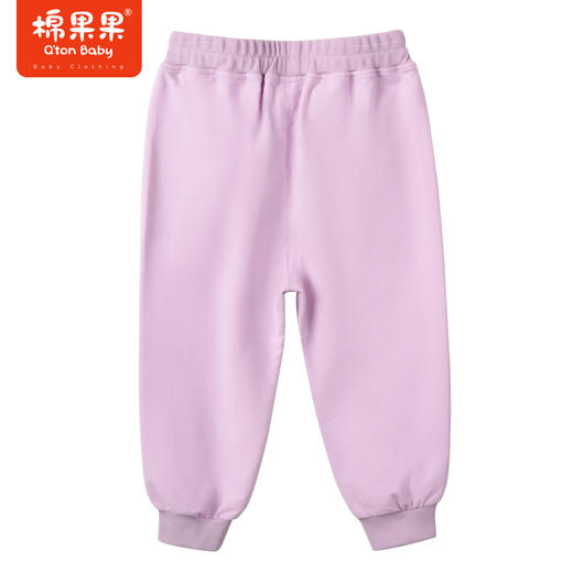 棉果果商场同款春季新品女童气质紫色休闲运动贴身舒适纯棉小毛圈针织长裤M122200223074 商品图6