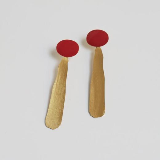北京仓｜Joidart-MIRÓ-红金 珐琅 长耳环［西班牙设计师］ 商品图2