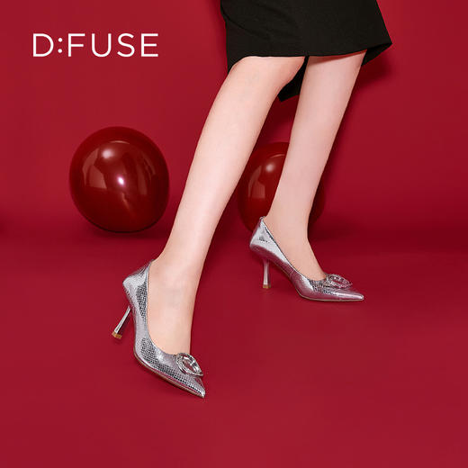 D:FUSE/迪芙斯尖头闪面高跟尖头高跟鞋DF31111100 商品图11