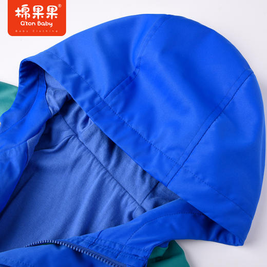棉果果商场同款春季新品男童两件套冲锋衣潮流时尚帅气显白外套经典连帽拼色外套外套大衣冲锋衣M112100323019 商品图3
