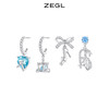 ZEGL设计师冰凝城堡系列蝴蝶结爱心耳环女设计感耳钉银针秋冬耳饰 商品缩略图0