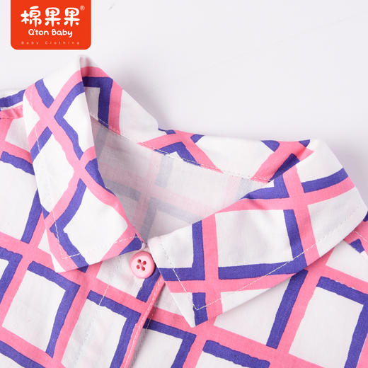棉果果商场同款春季新品女童经典款格子衬衫撞色外套小清新M122150223055 商品图3