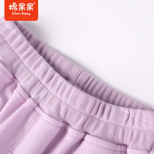 棉果果商场同款春季新品女童气质紫色休闲运动贴身舒适纯棉小毛圈针织长裤M122200223074 商品图5