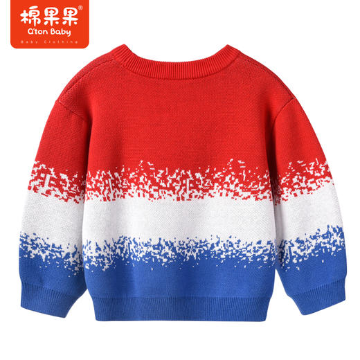棉果果商场同款春季新品男童拼色三色圆领套头棉线衣时尚复古毛衣纯棉舒适M112160223004 商品图6