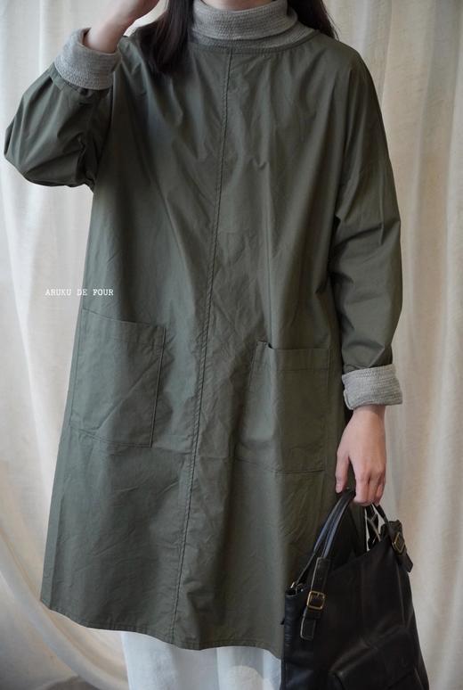 （6折）g军绿色口袋圆领衬衣 商品图6