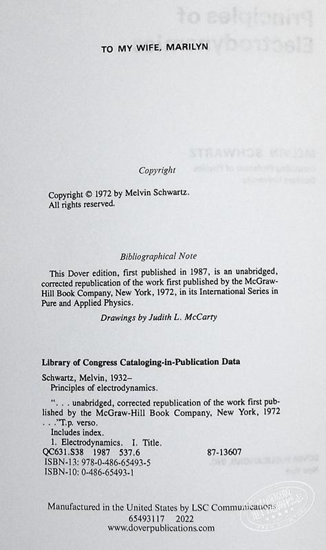 【中商原版】梅尔文 施瓦茨 电动力学原理 诺贝尔物理学奖 英文原版 Principles of Electrodynamics Melvin Schwartz 商品图8