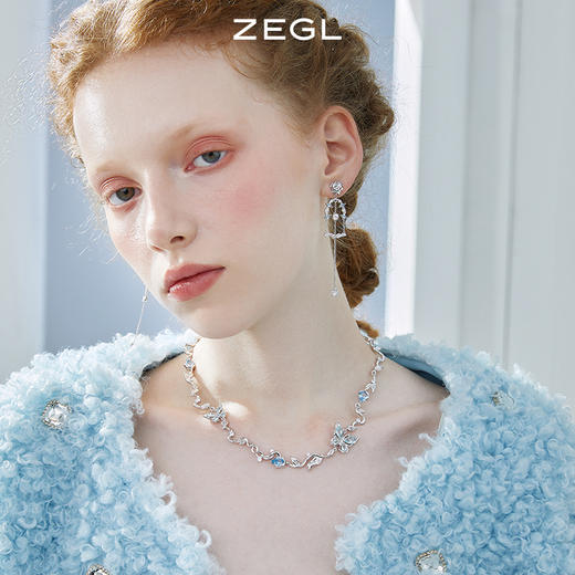 ZEGL设计师冰凝城堡系列城堡时钟耳环女2022年新款潮耳钉银针耳饰 商品图1