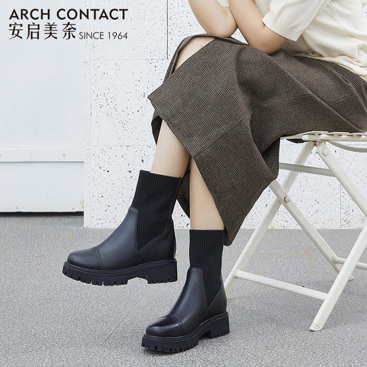 ARCHCONTACT安启美奈舒适低跟女靴 商品图3