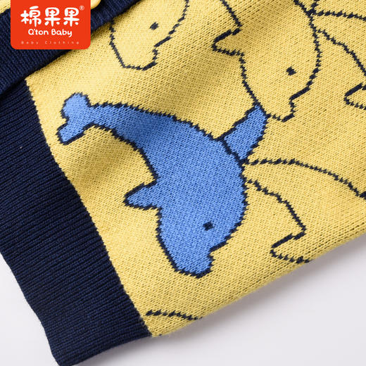 棉果果商场同款春季新品男童海豚满印提花棉线开衫纯棉针织上衣时尚休闲耐穿上身效果棒M112161223015 商品图2